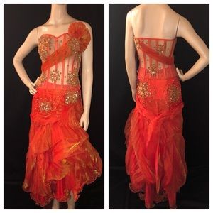 SOLD Bella Formals by Venus orange size 8